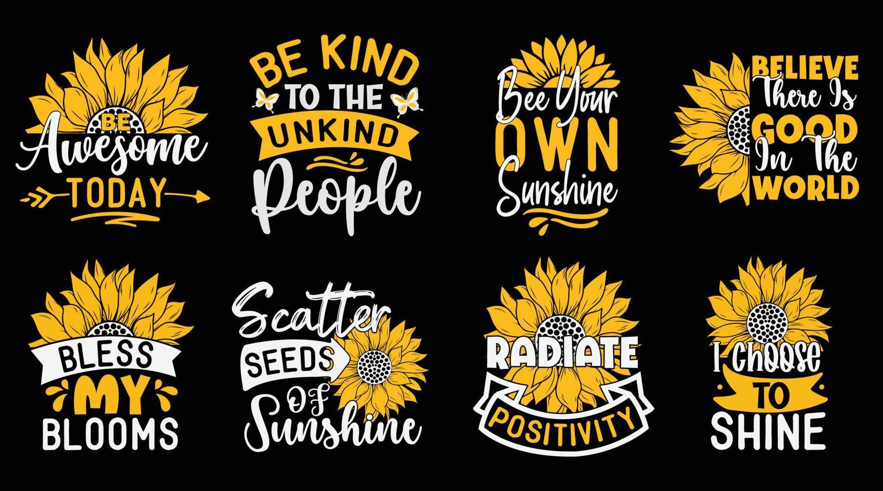 Sunflower Svg Design Bundle vector