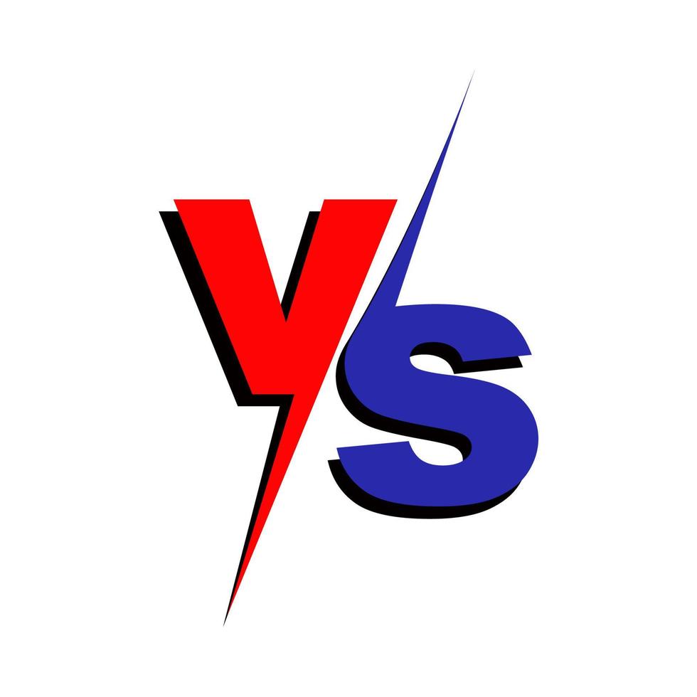 versus ilustración de iconos, versus vector de símbolo en fondo blanco