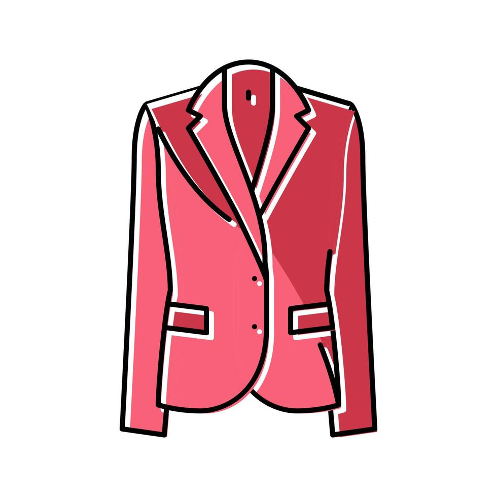 chaqueta de lino prendas de vestir exteriores icono de color femenino ilustración vectorial vector