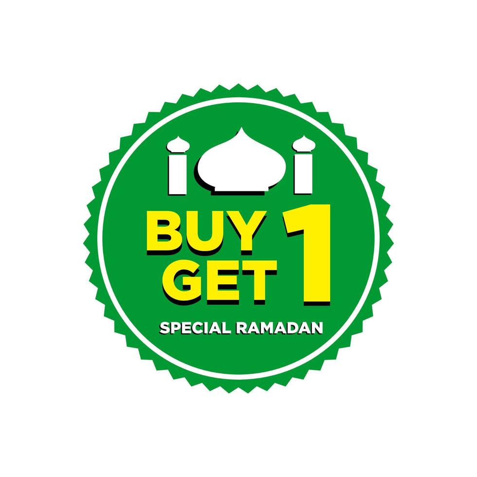 compre 1 obtenga 1 promoción vector de ilustración de banner de ramadán