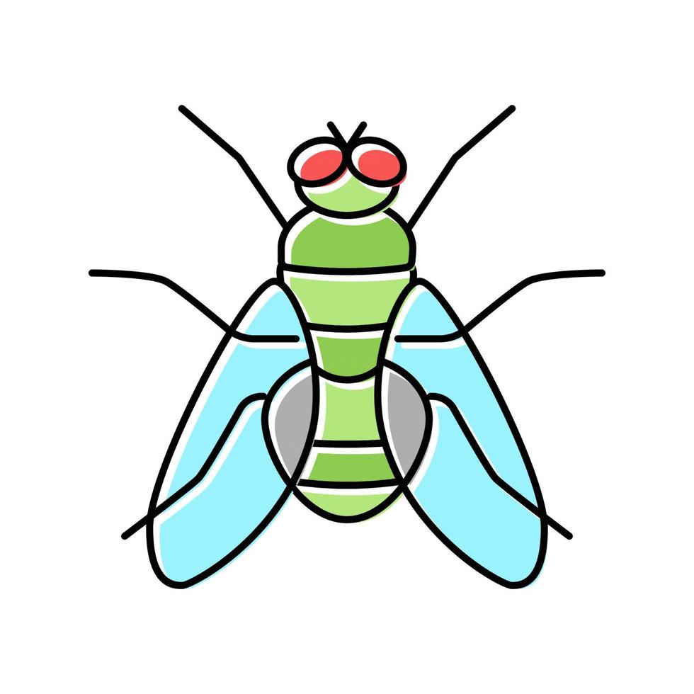 mosca insecto color icono vector ilustración