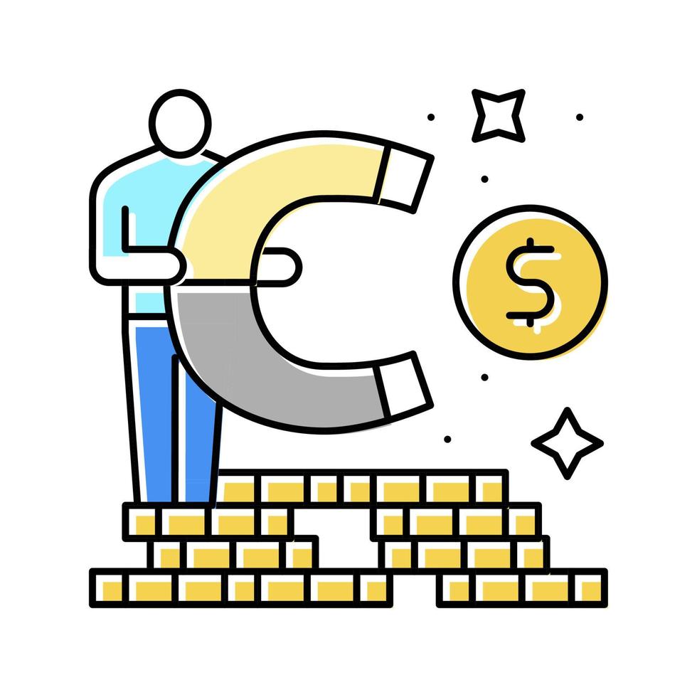 flexibility financial freedom money color icon vector illustration