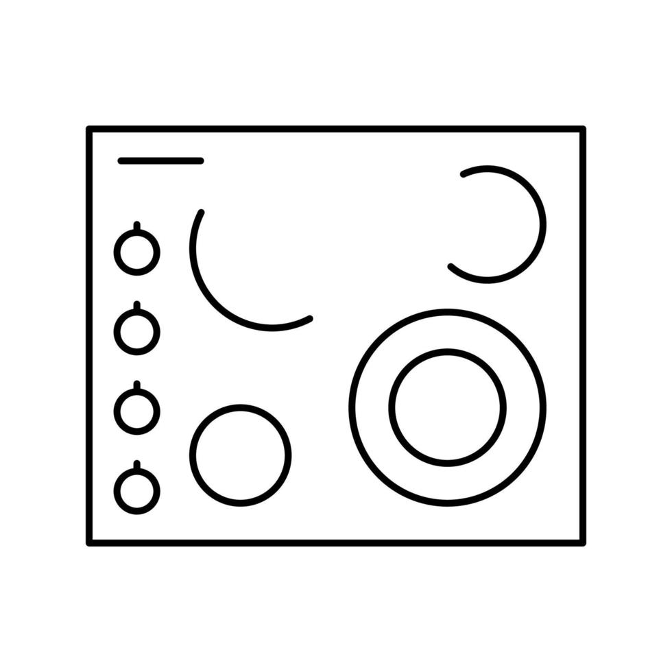 electric cooktop line icon vector illustration