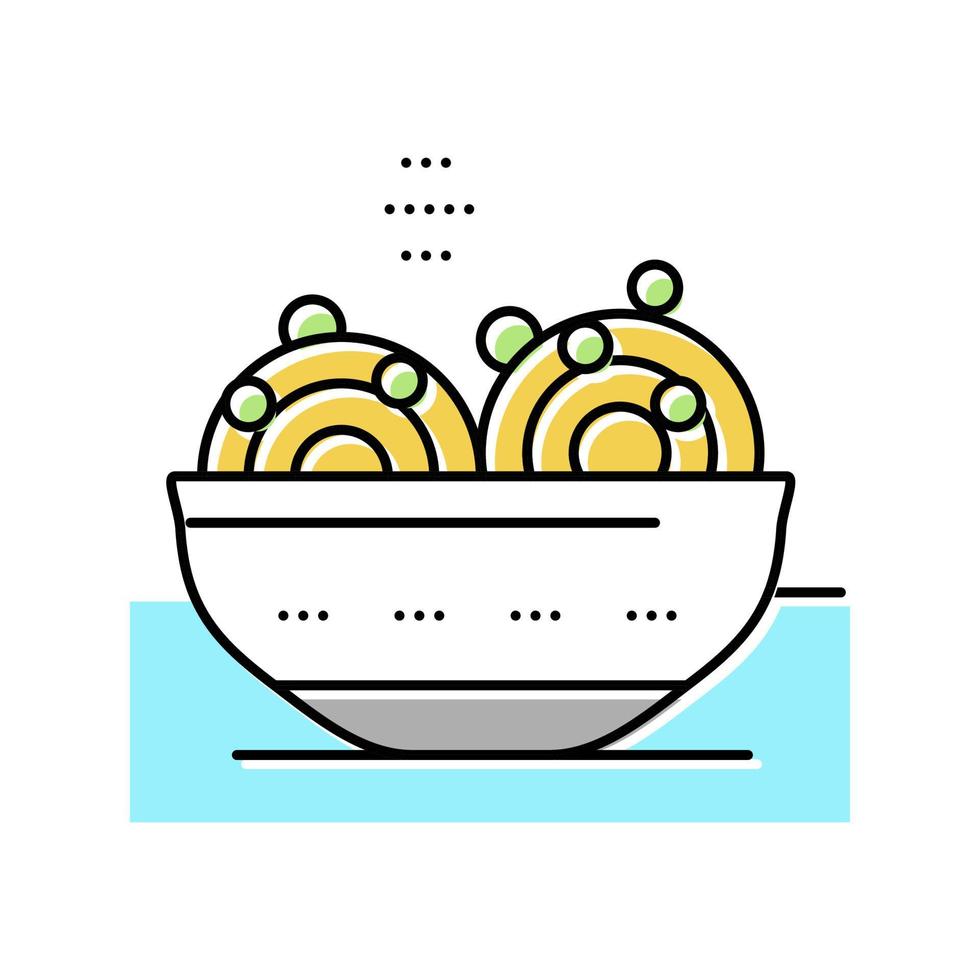 comida con guisantes color icono vector ilustración