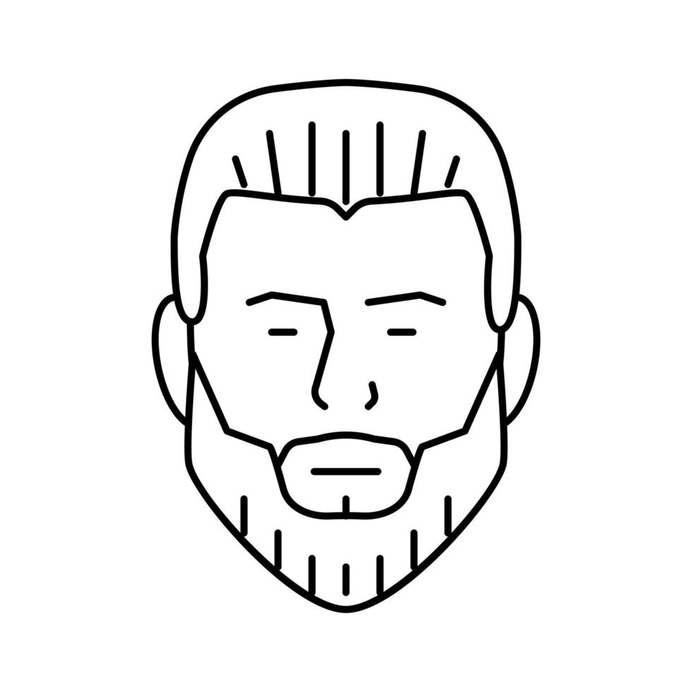 ducktail beard hair style line icon vector illustration