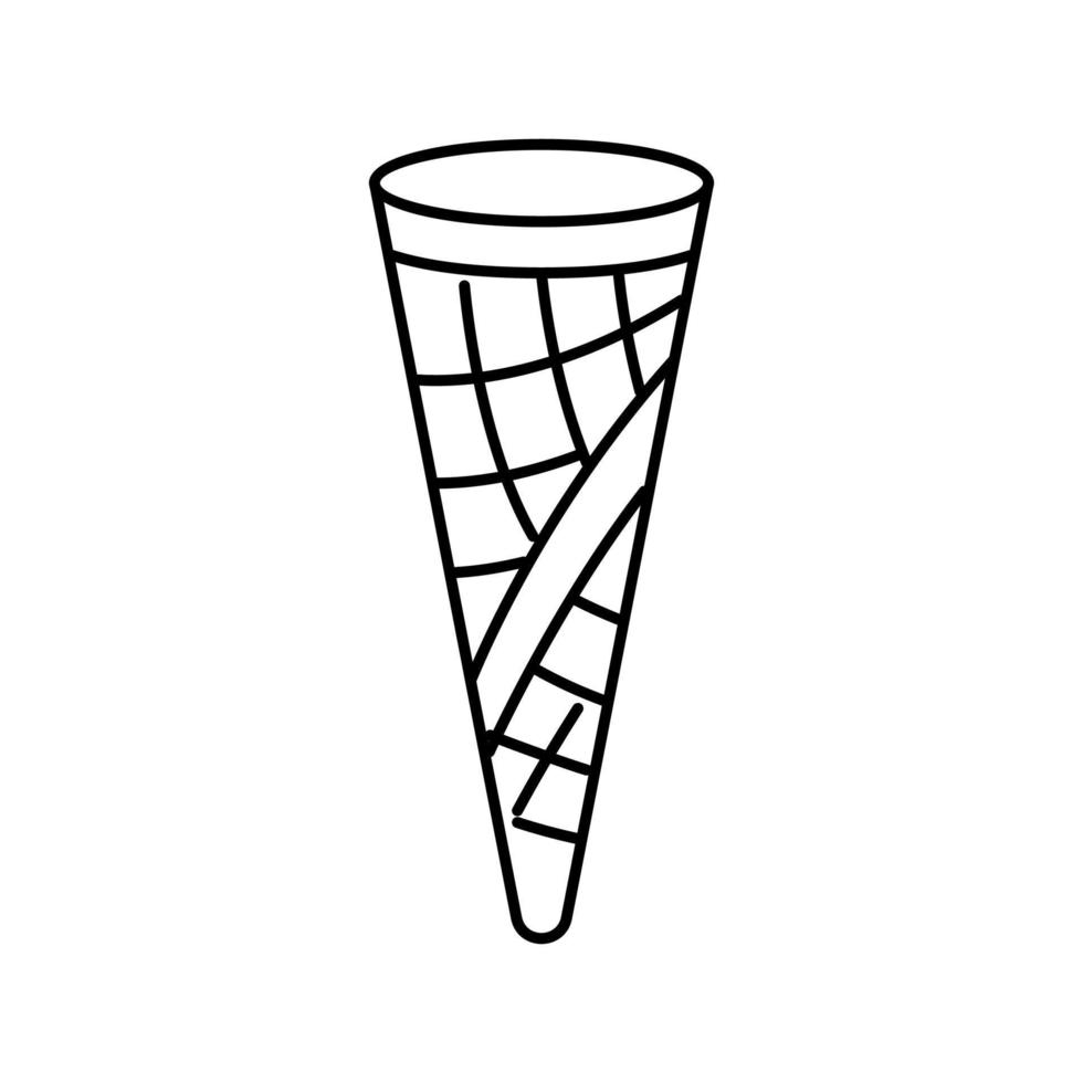 cono helado línea icono vector ilustración