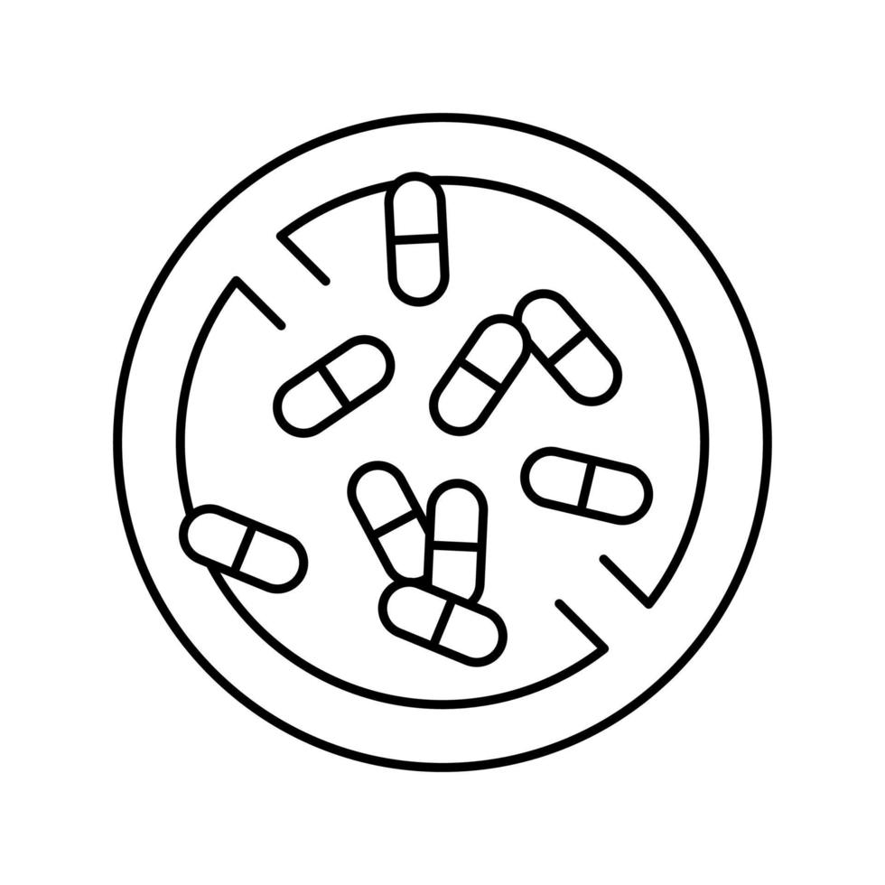 painkillers pills addiction line icon vector illustration