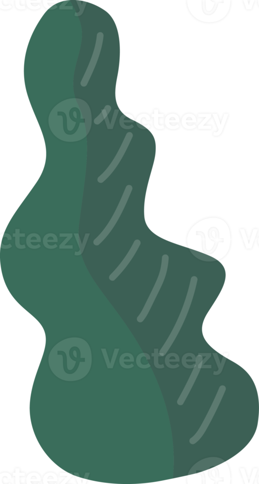 Hand drawn green leaf shape. png