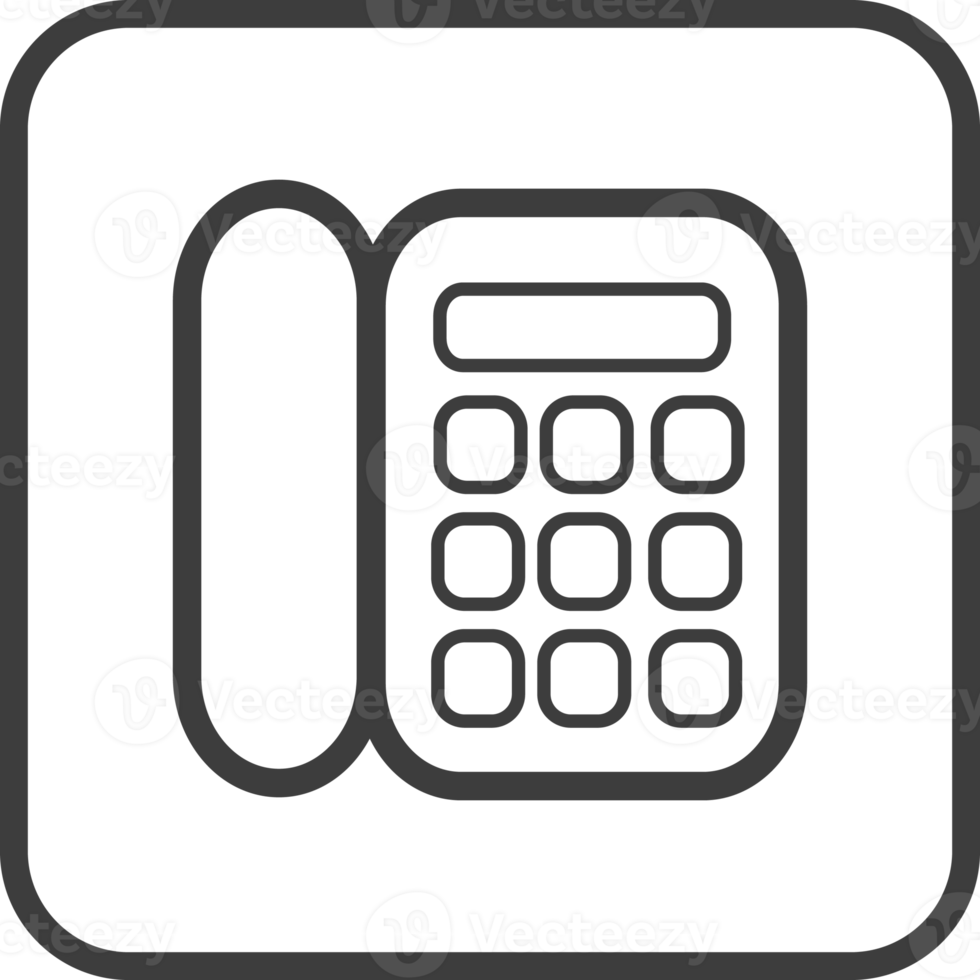 Telefonsymbol in dünnen schwarzen quadratischen Rahmen. png