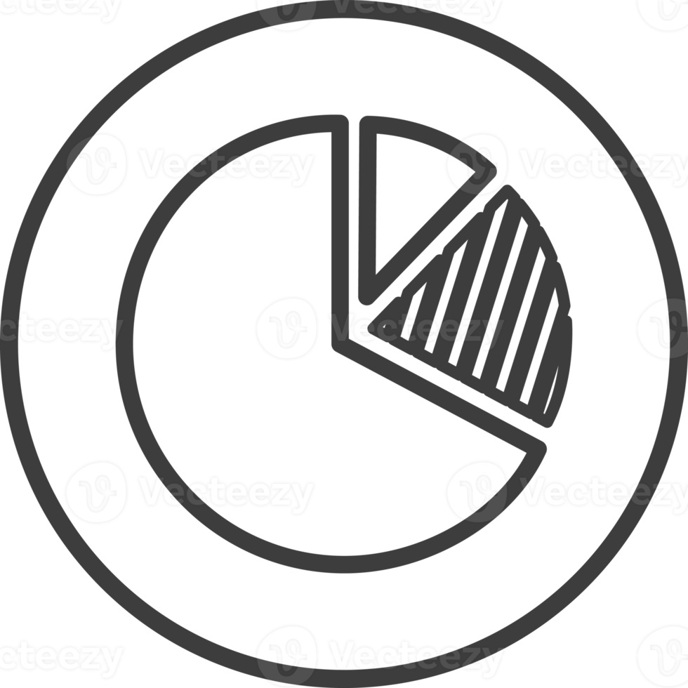 icône de cercle de diagramme dans des cadres de cercle noir de ligne mince. png