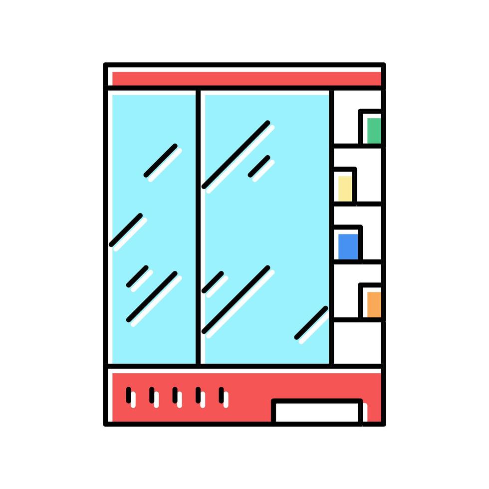 supermarket refrigerator color icon vector flat illustration