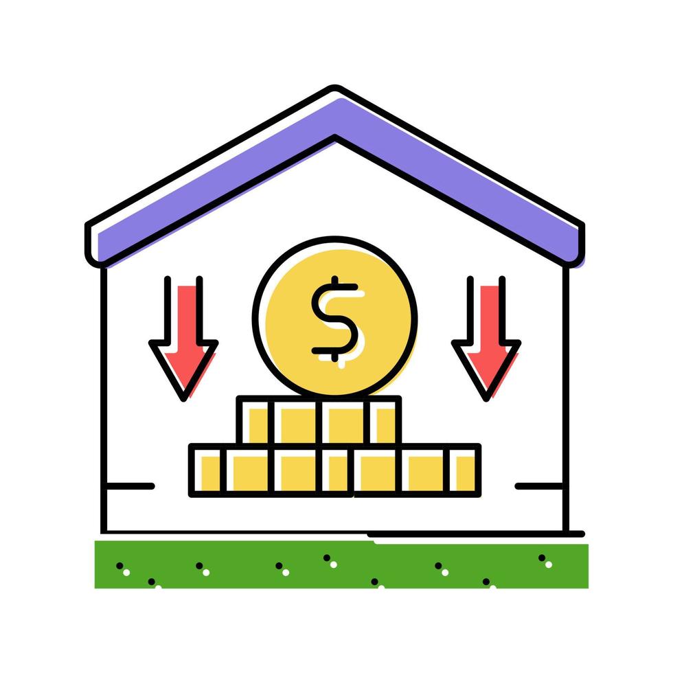 affordable property estate home color icon vector illustration