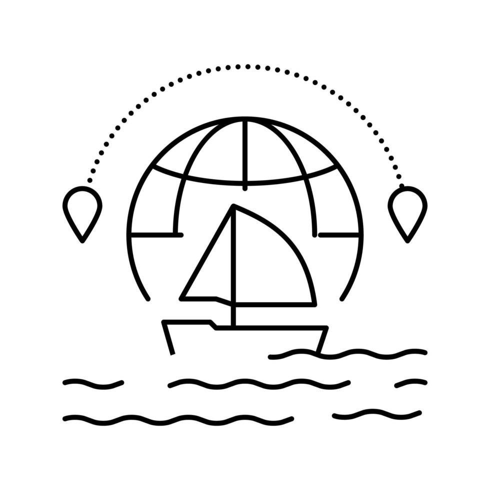 yate turismo línea icono vector ilustración
