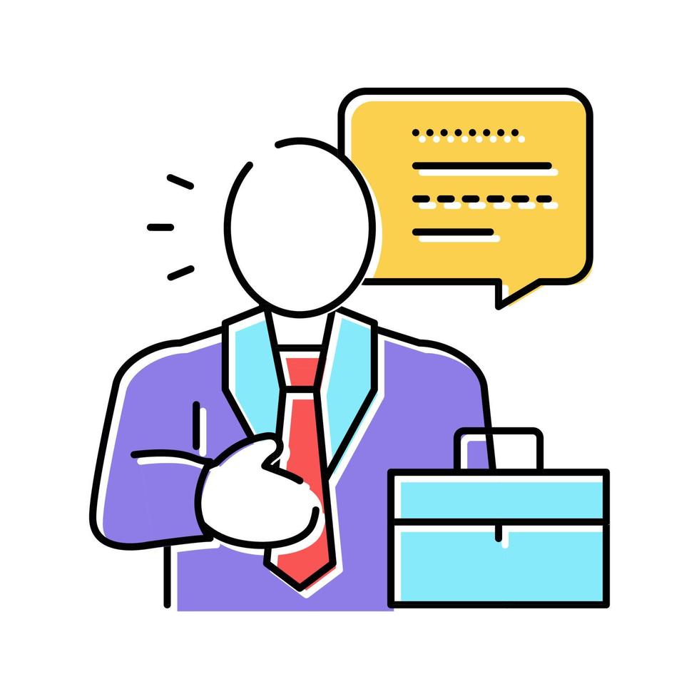 lawyer man color icon vector illustration