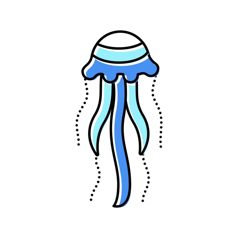 jellyfish ocean color icon vector illustration