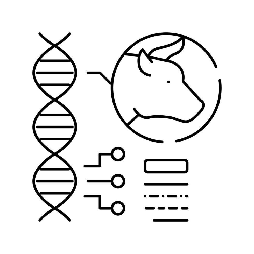 línea genética animal icono vector ilustración plana