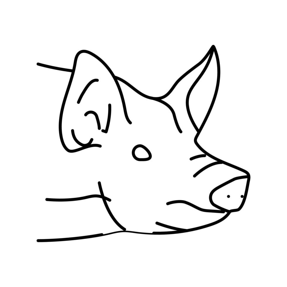 cerdo animal zoológico línea icono vector ilustración