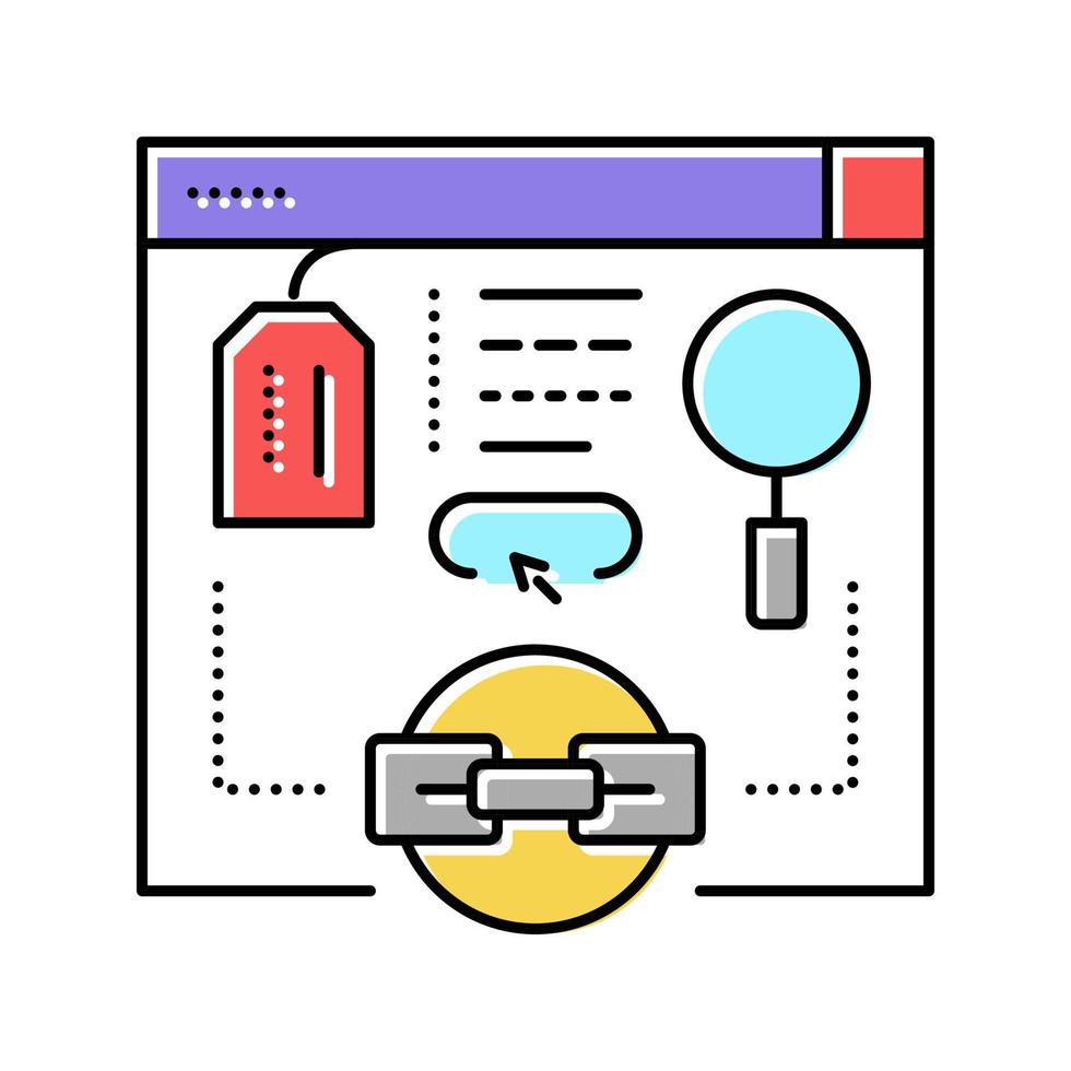 links from relevant site color icon vector illustration