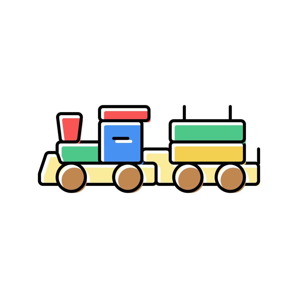 train wooden toy color icon vector illustration