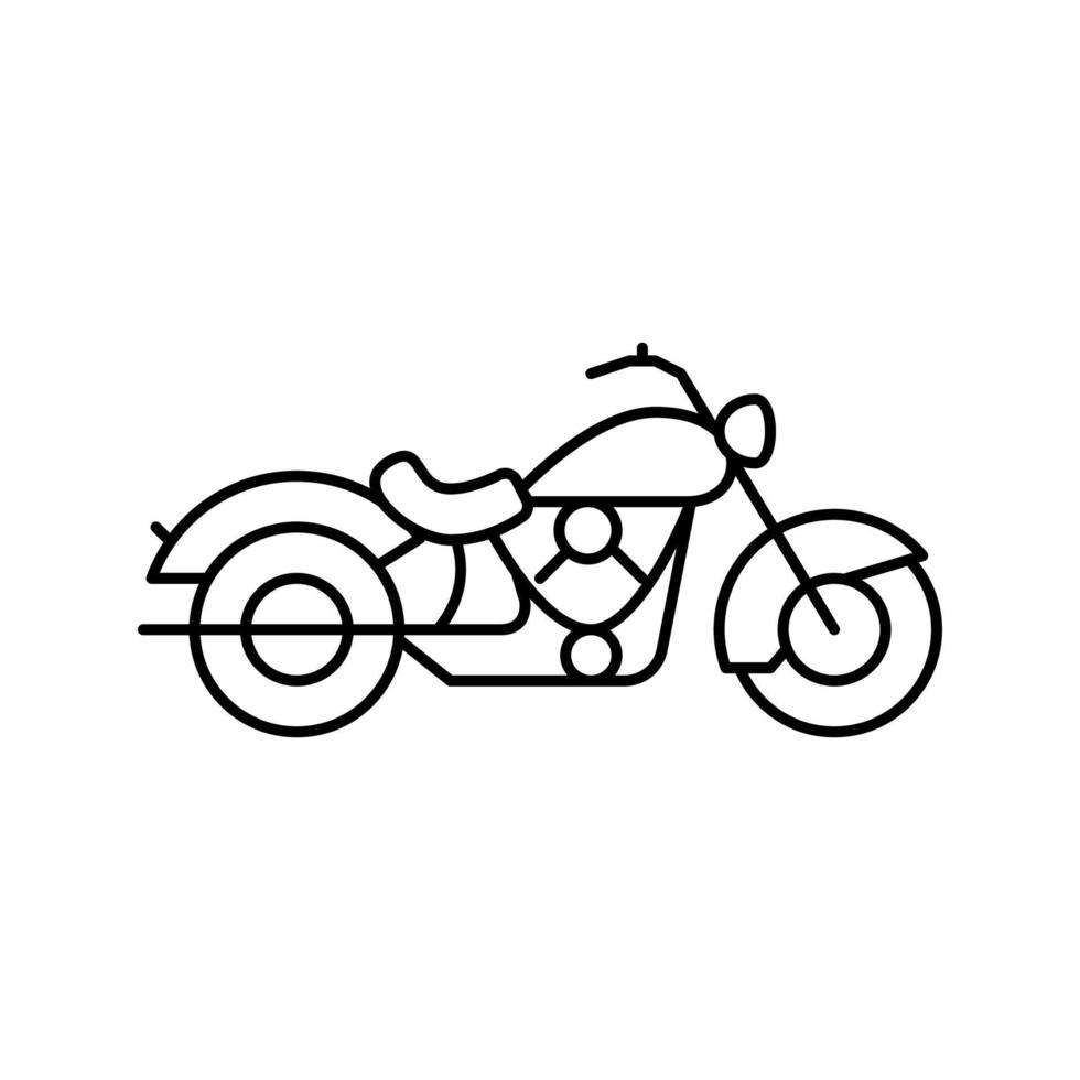 Ilustración de vector de icono de línea de motocicleta de crucero