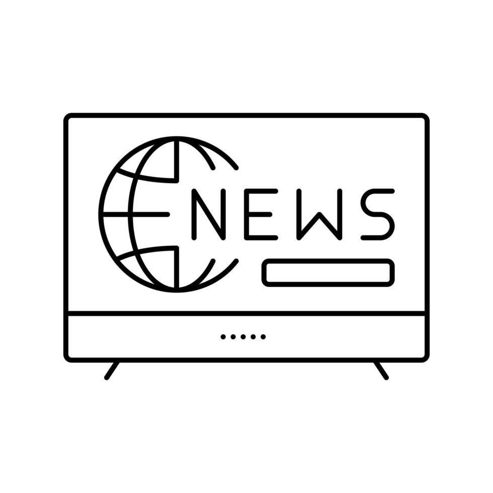 ilustración de vector de icono de línea de noticias de televisión