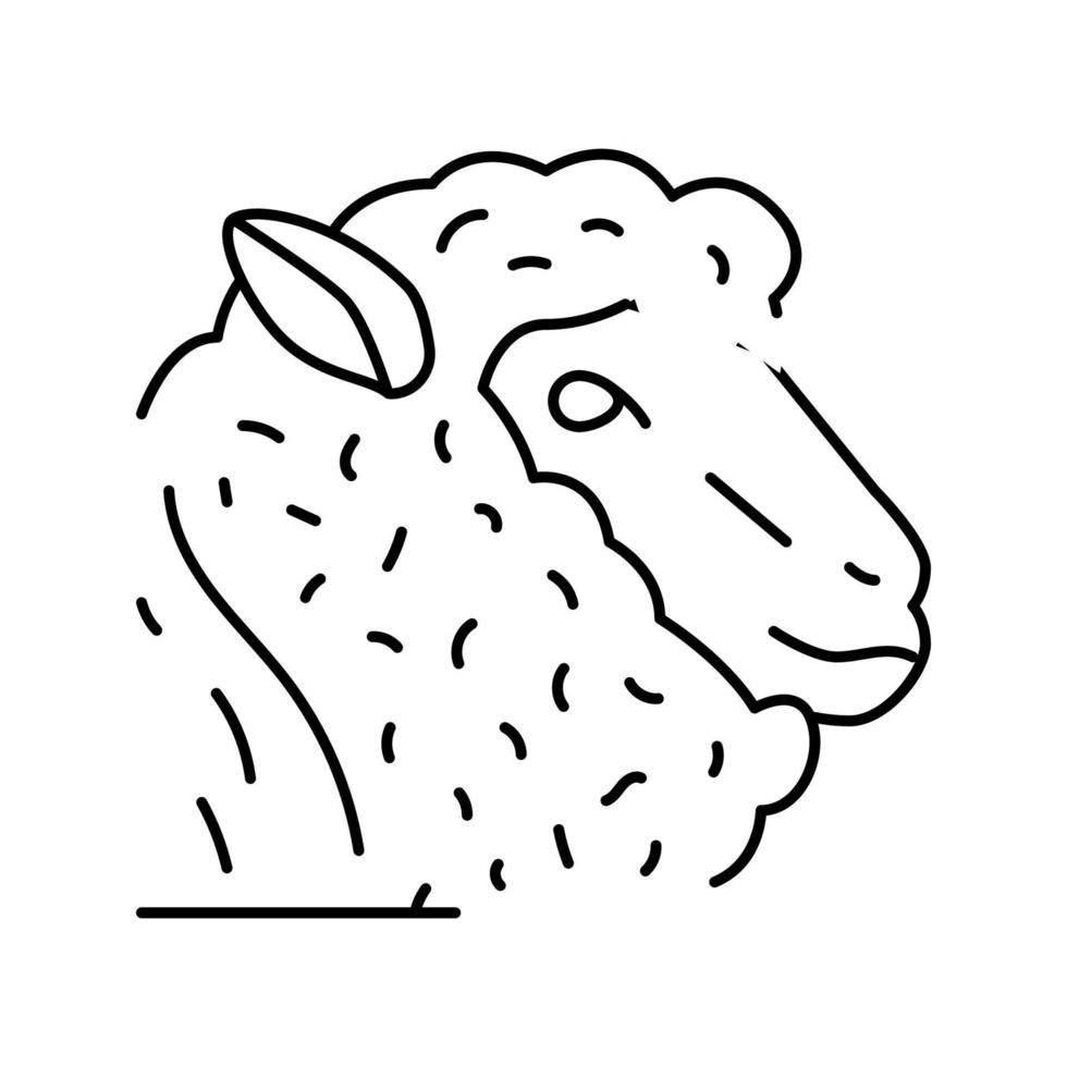 sheep animal zoo line icon vector illustration