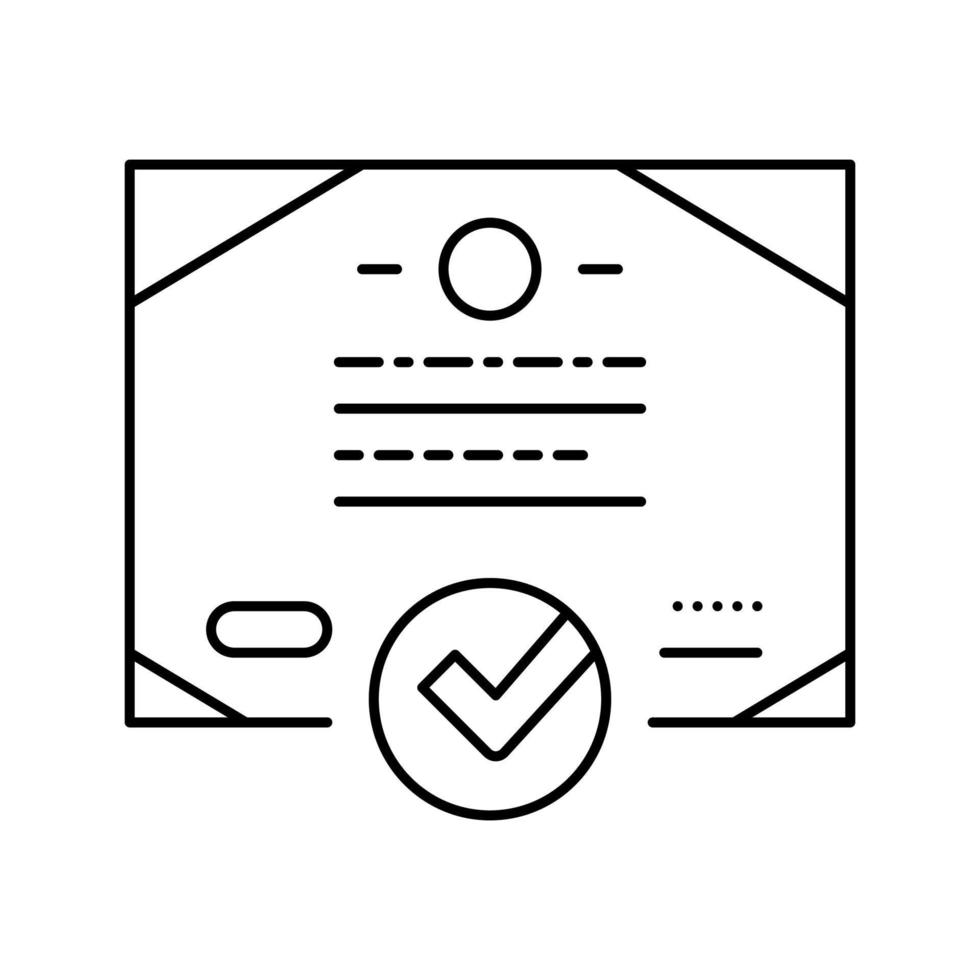 certificate quality line icon vector illustration
