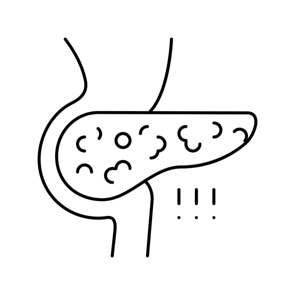 fatty liver line icon vector illustration