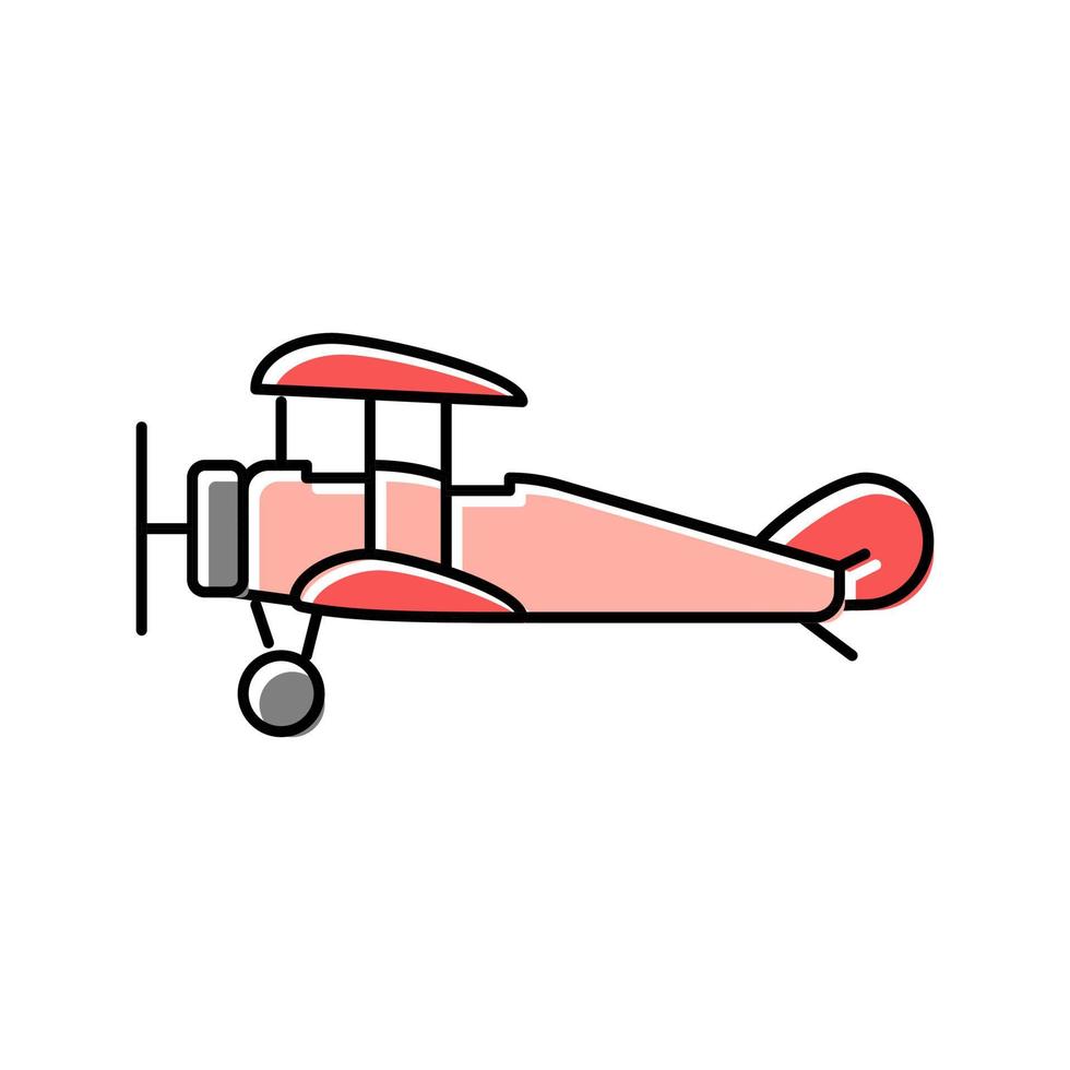 biplane airplane aircraft color icon vector illustration