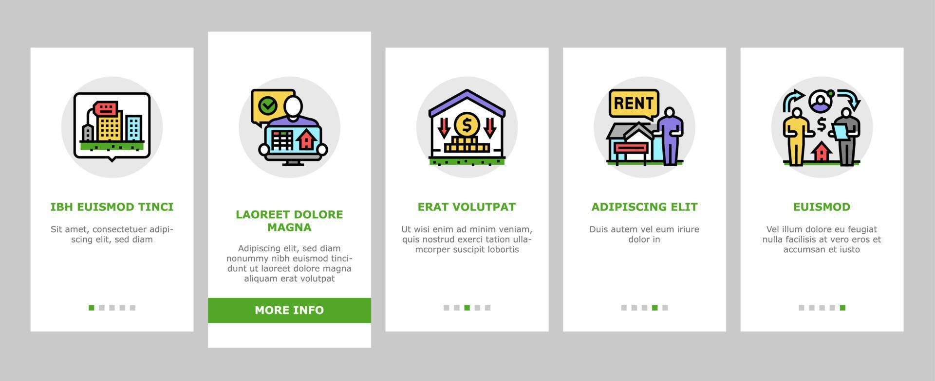 property estate home house real onboarding icons set vector