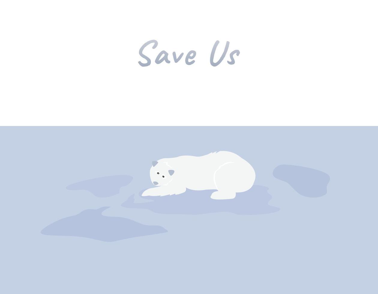 set of marine life pollution vector for global warming campaign