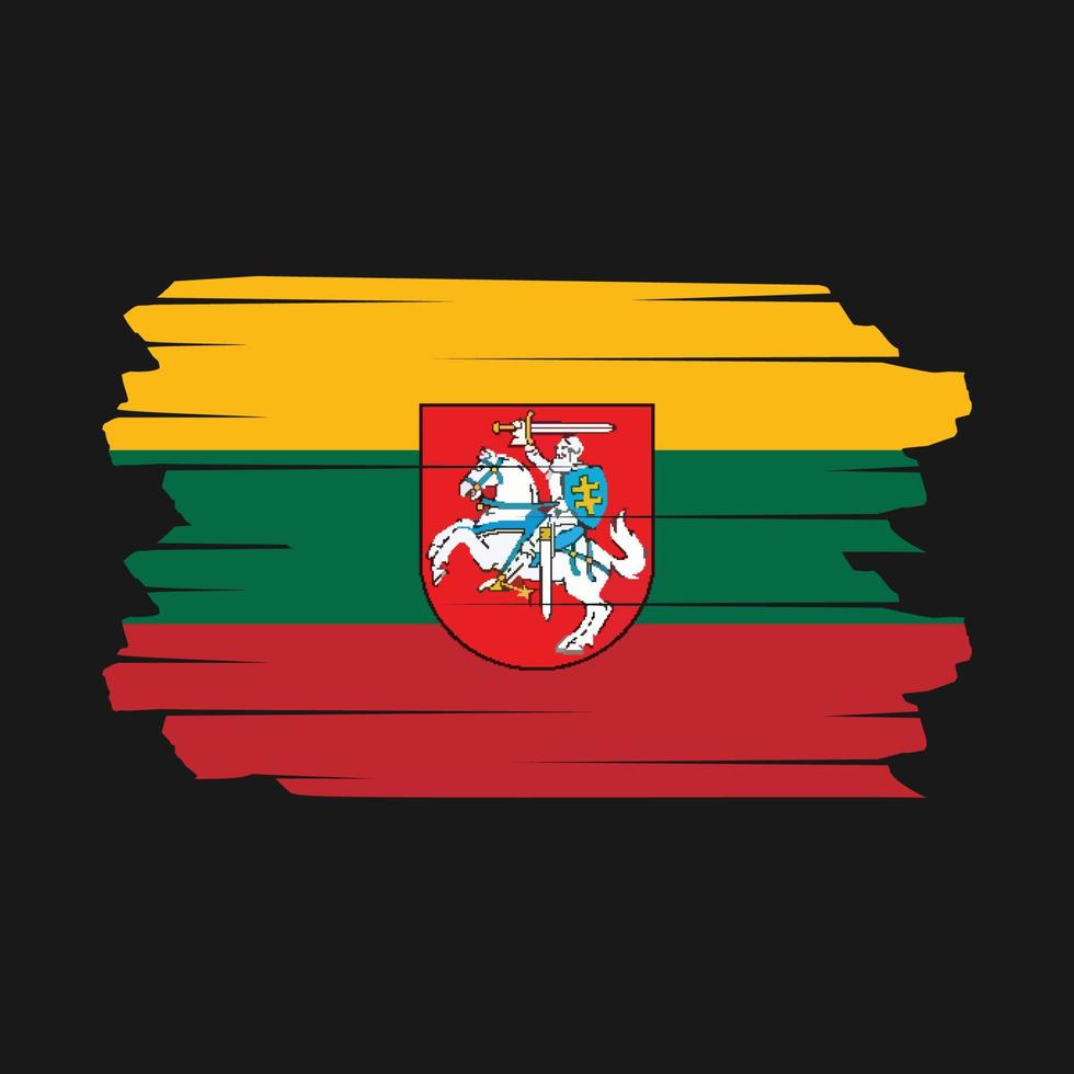 Lithuania Flag Brush Vector