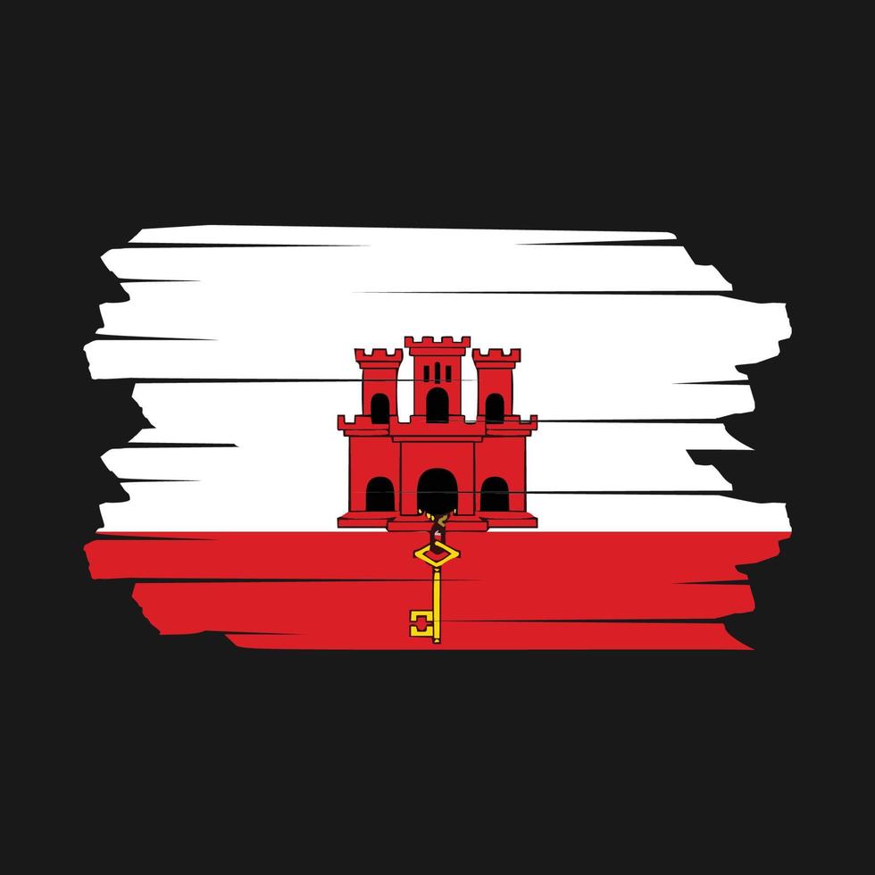 Gibraltar Flag Brush Vector