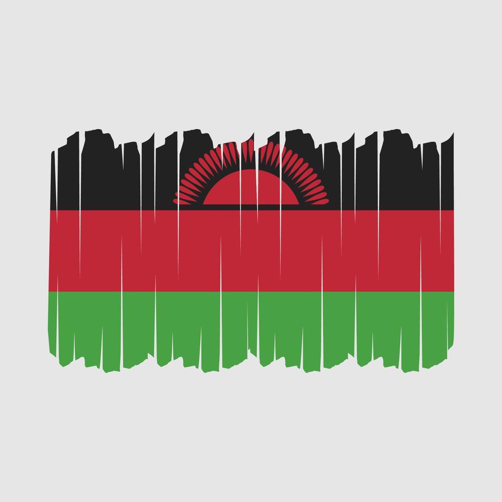 trazos de pincel de bandera de malawi vector