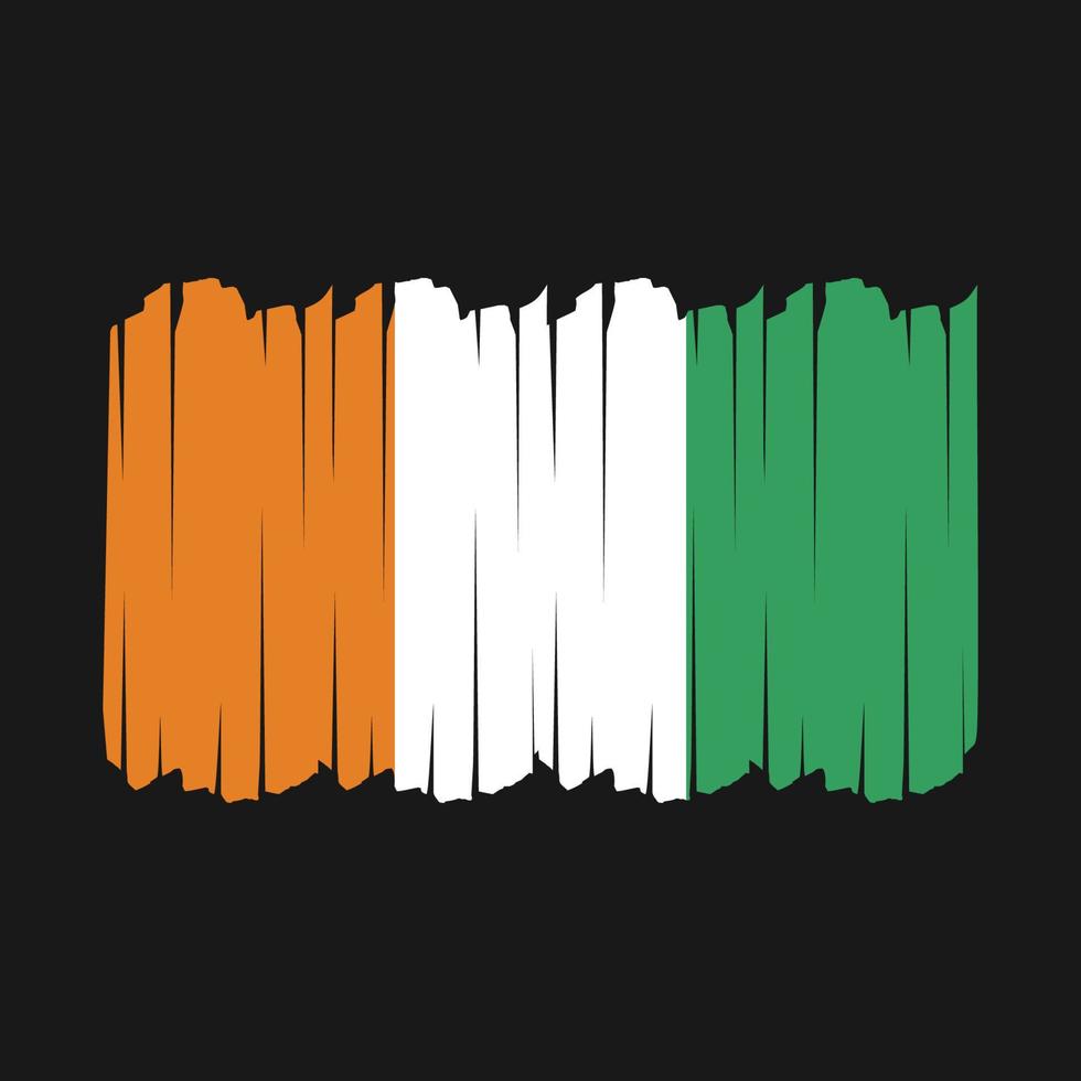 Ivory Coast Flag Brush Strokes vector