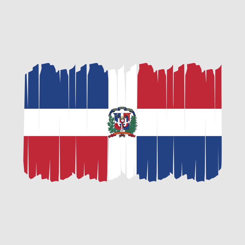 trazos de pincel de bandera de republica dominicana vector