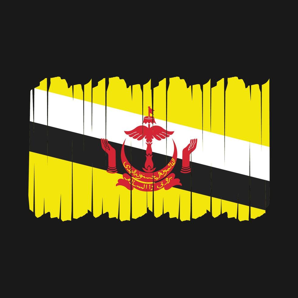 Brunei Flag Brush Strokes vector