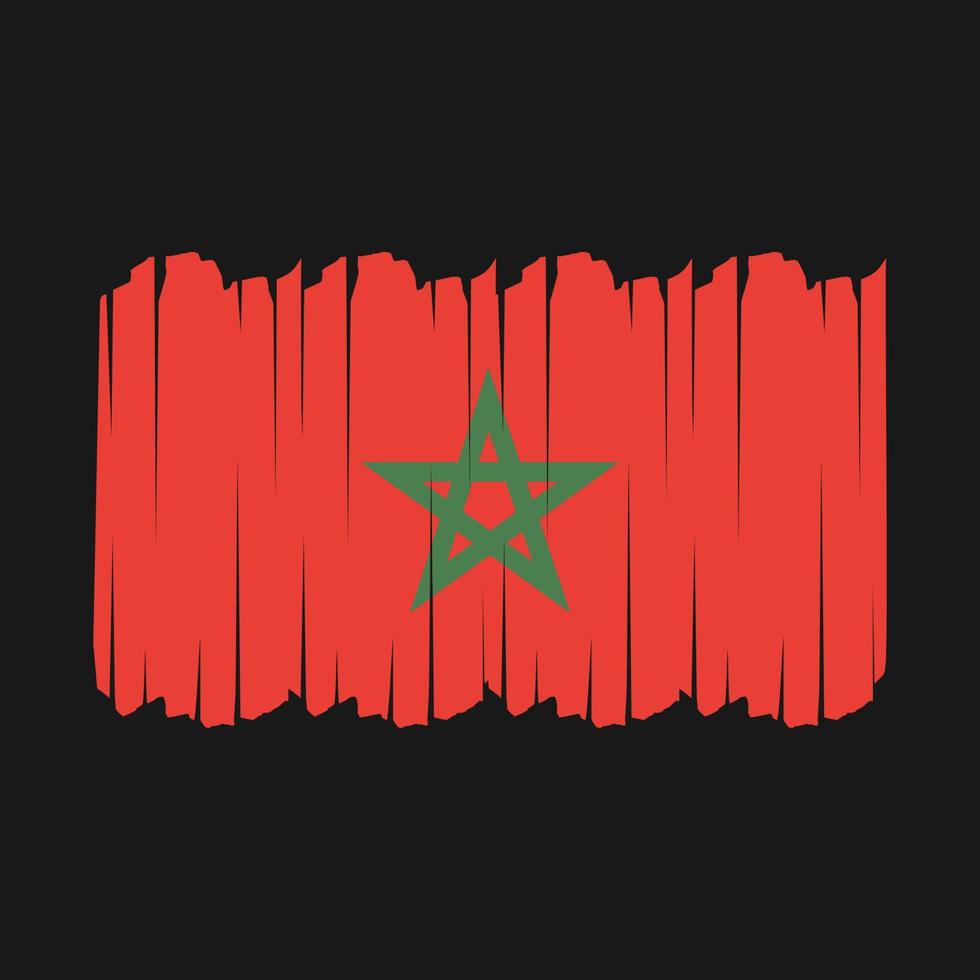 trazos de pincel de bandera de marruecos vector