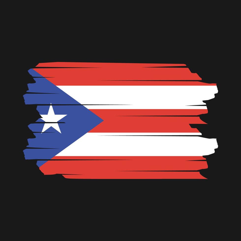 Puerto Rico Flag Brush Vector