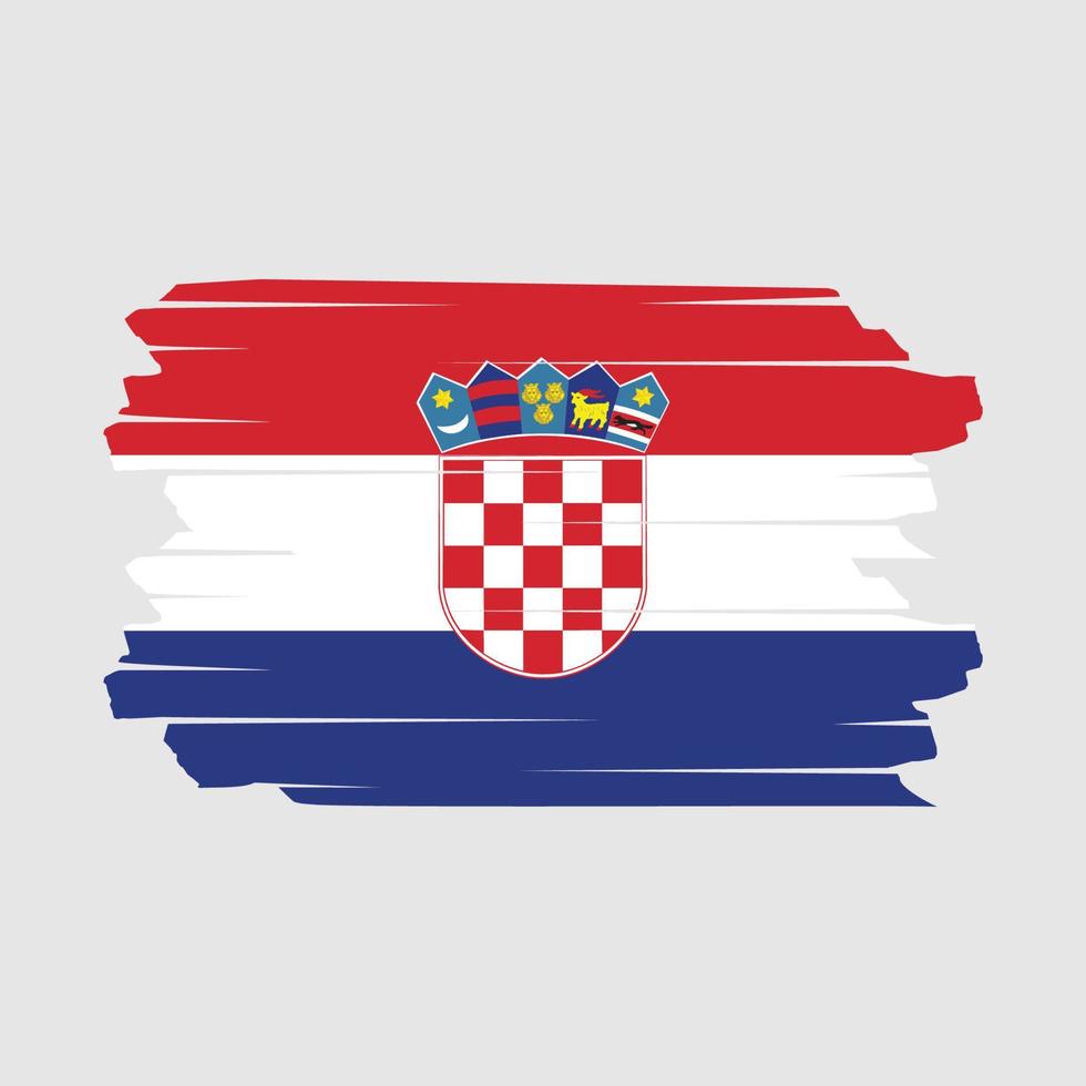 vector de pincel de bandera de croacia