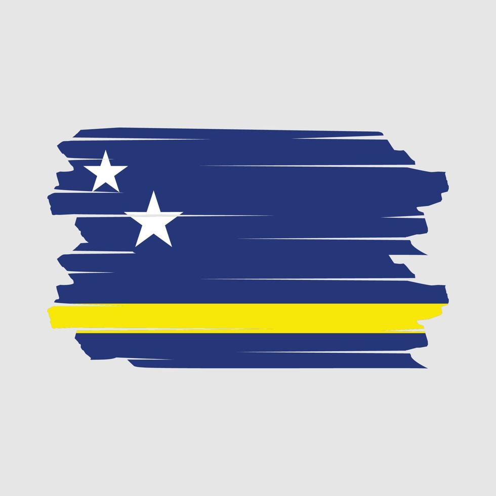 Curacao Flag Brush Vector