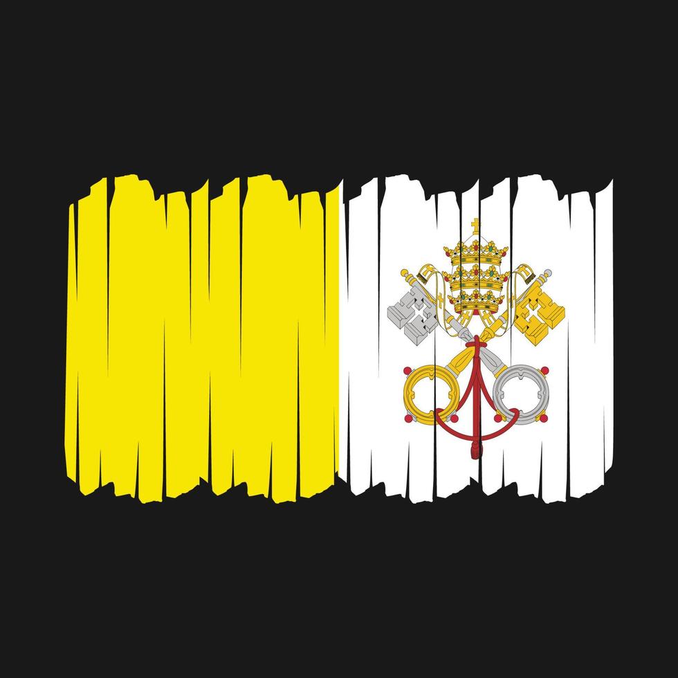 pinceladas de la bandera del vaticano vector