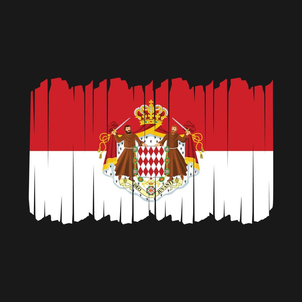Monaco Flag Brush Strokes vector
