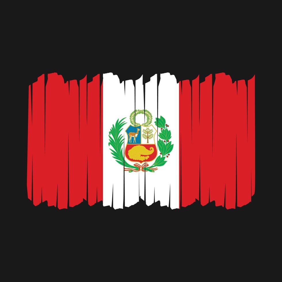 trazos de pincel de bandera de perú vector