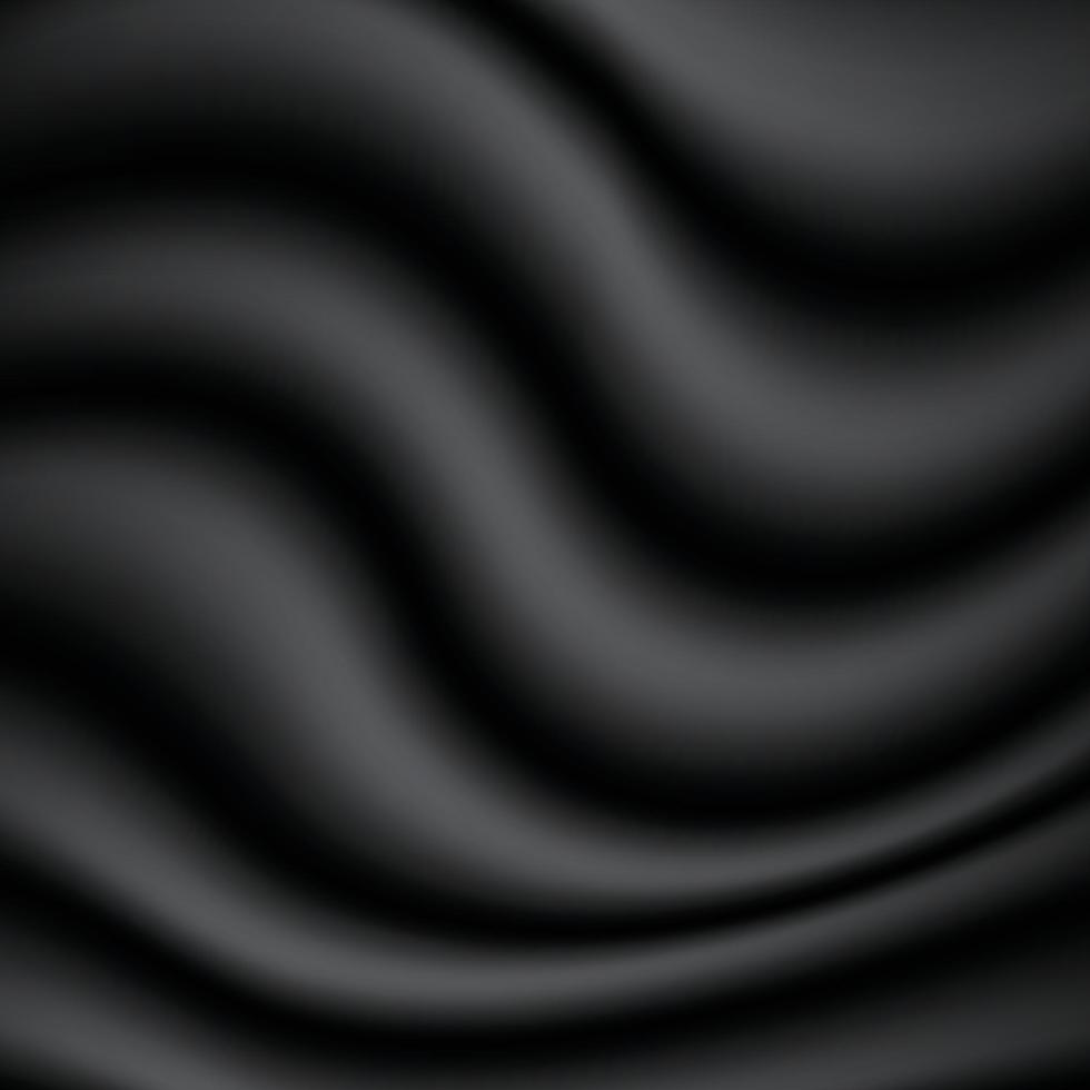 Abstract background of black fabric texture. Wallpaper luxury by soft curve of canvas and wave. Illustration background of black cloth and satin. vector