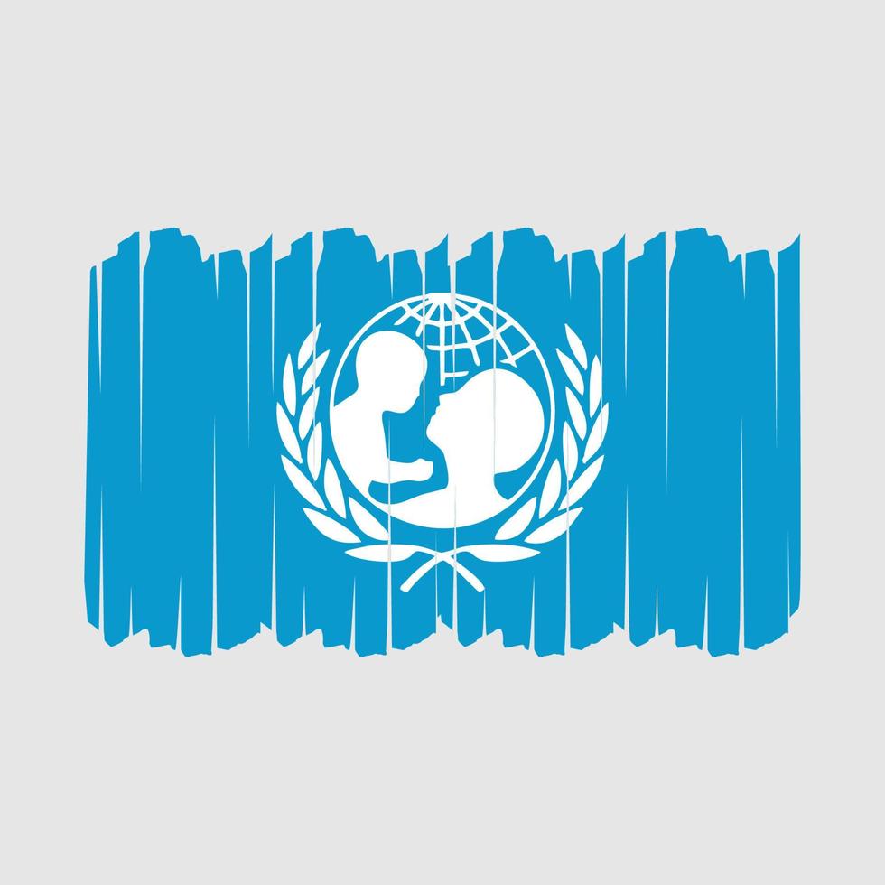 pinceladas de la bandera de unicef vector