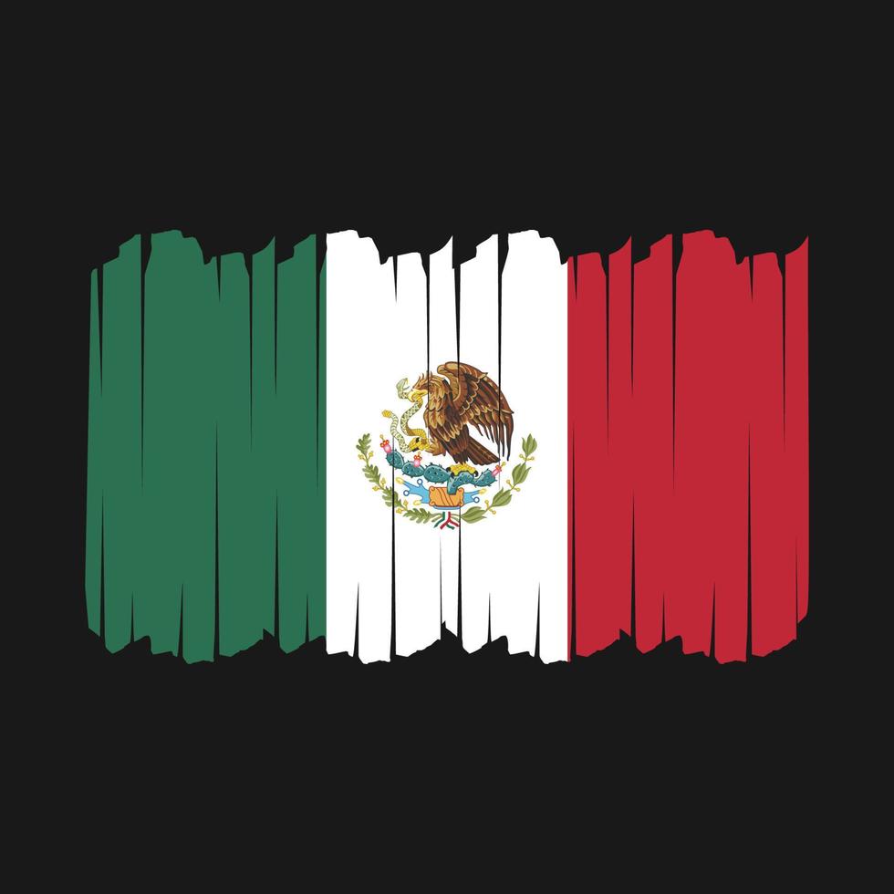 Mexico Flag Brush Strokes vector