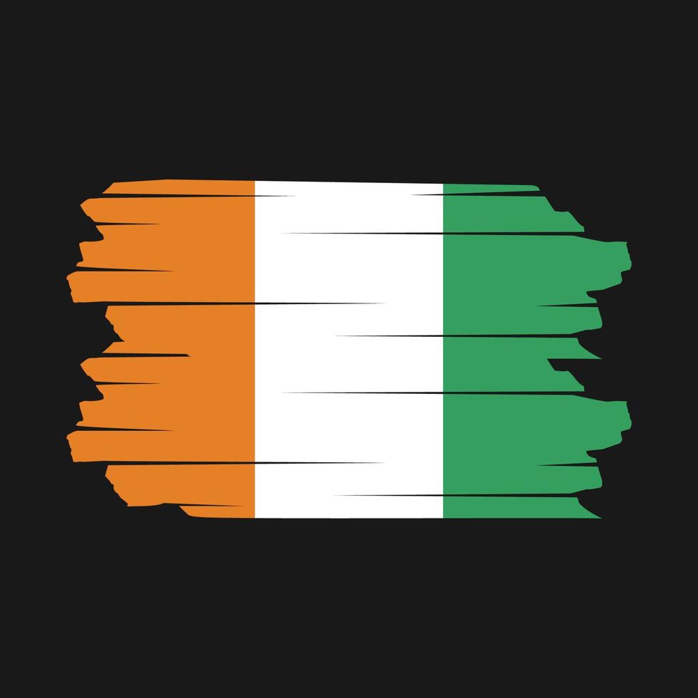 Ivory Coast Flag Brush Vector