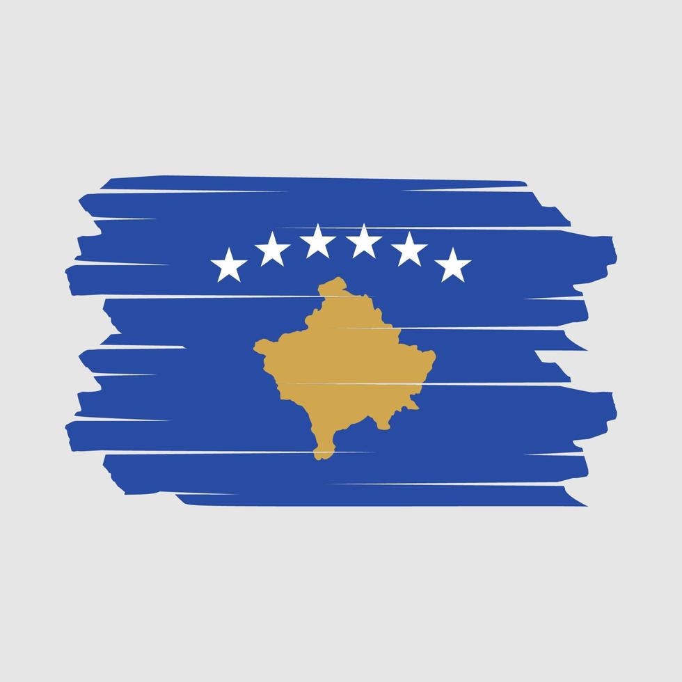 Kosovo Flag Brush Vector