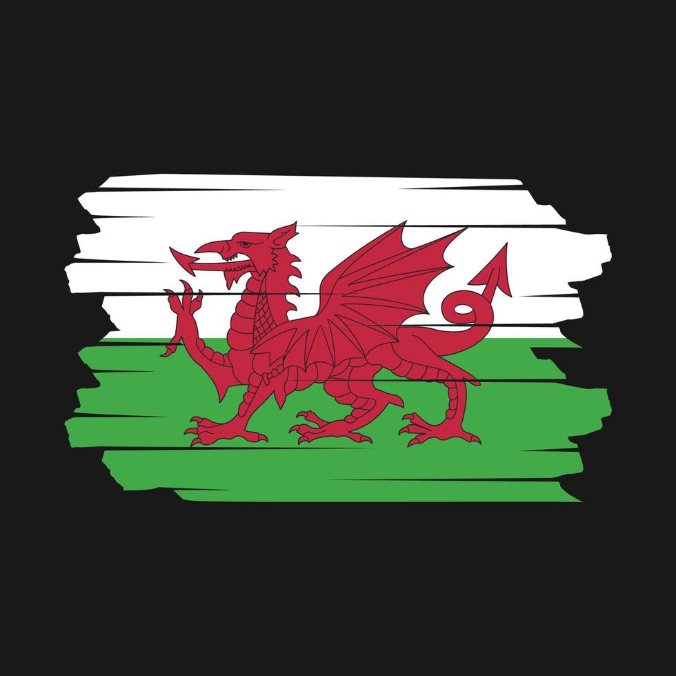 Wales Flag Brush Vector